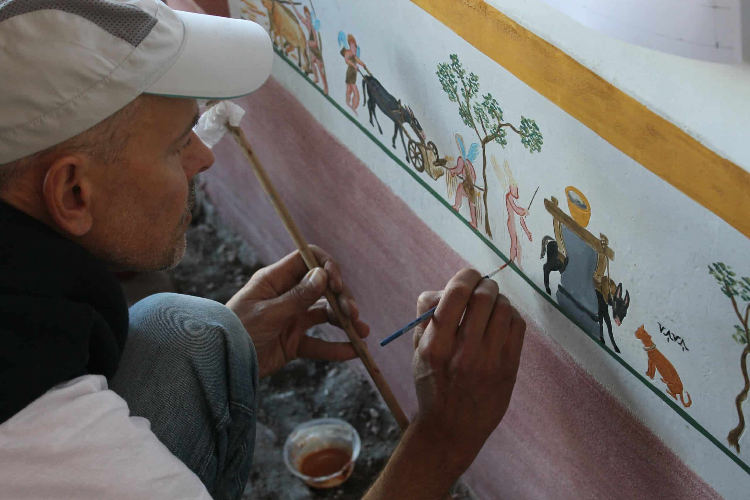 Atelier de fresque antique au Parc Archéologique Bliesbruck-Reinheim