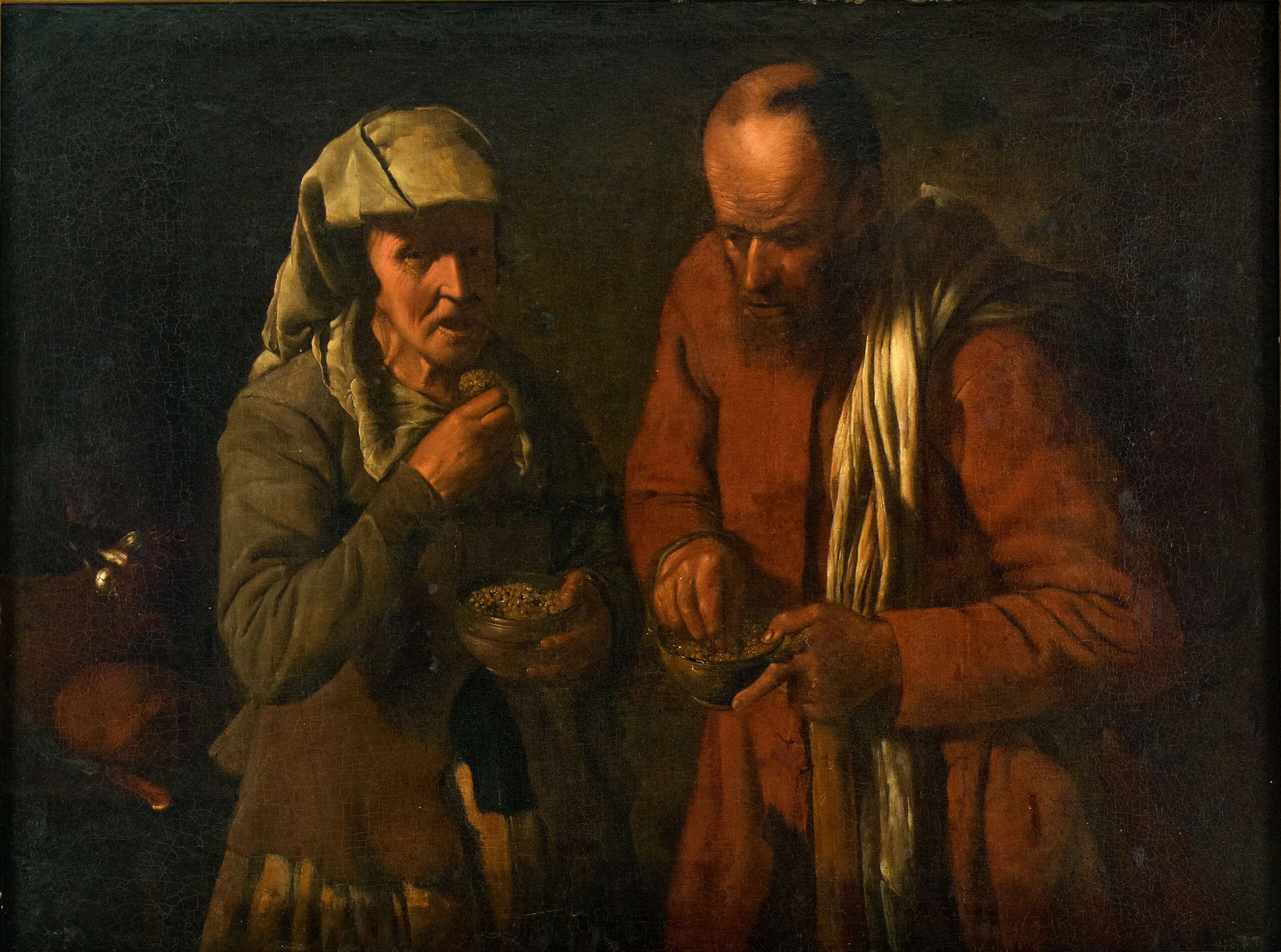 Tableau représentation un homme et une femme à l'époque au Musée départemental Georges de La Tour