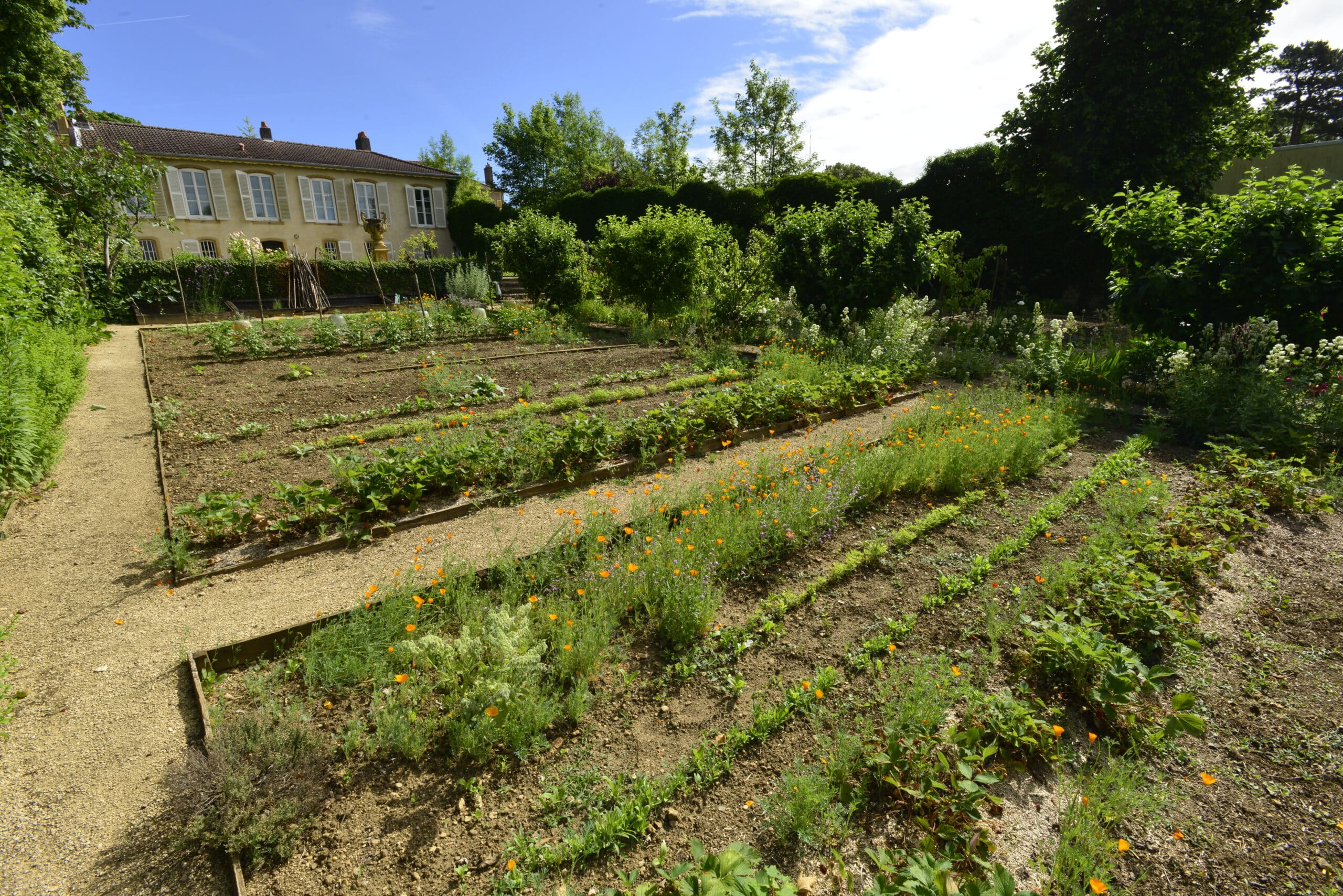 Vue extérieur de la Maison de Robert Schuman avec les jardins