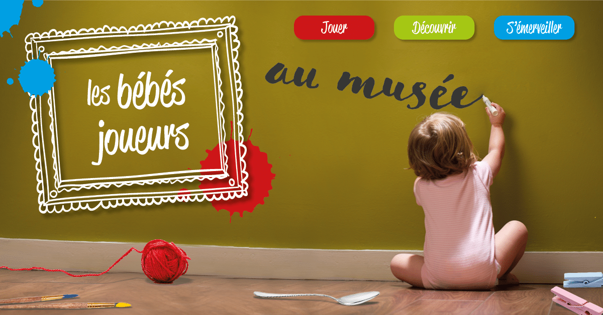Affiche des bébés joueurs au Musée départemental du Sel