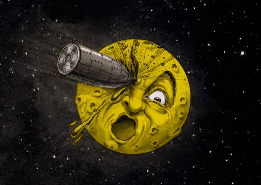 Dessin de Georges Méliès d'après son film « Le Voyage dans la Lune »